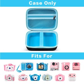 Kinderkamera Tasche für VTech KidiZoom Print Cam/für Gofunly/für GREPRO/für Uleway/für GlobalCrown Digital Kamera, für Creator Cam Printcam Drucker Sofortbildkameras Thermopapier - Nur Hülle - Schwarz