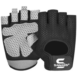 SAWANS Guantes de Entrenamiento para Hombres y Mujeres, Guantes de Levantamiento de Pesas, Gimnasio, Ejercicio físico, Ciclismo, dominadas, Microfibra, Ligeros, Transpirables (Negro, X-Large)