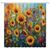 YNFUQANLN Sunflower Shower Curtain Rustic Farmhouse Flower Wildflowers Rustic Plants