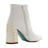 Betsey Johnson Women's Kasey Ankle Boot, White, 6