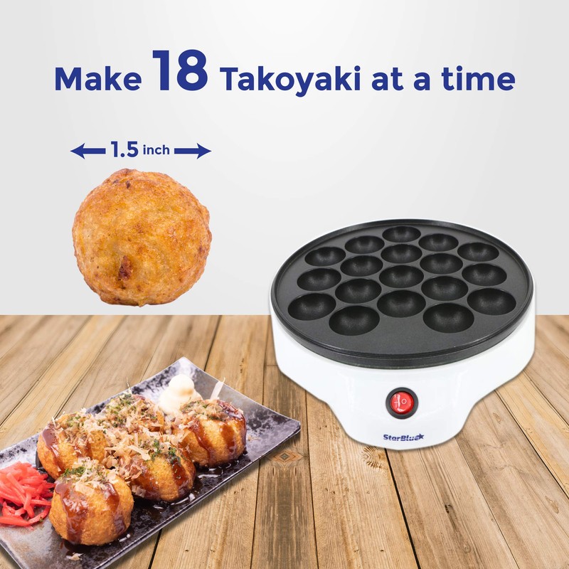 StarBlue Takoyaki Maker - Electric Machine for Japanese Octopus Balls