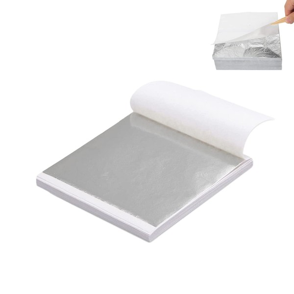 CPYJW Pack of 100 Silver Leaf Imitation Leaf Silver Leaf