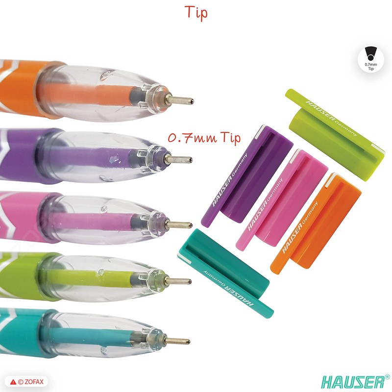 HAUSER Idea 5 x 0.7mm Tip BLUE Ballpoint Pens Smooth