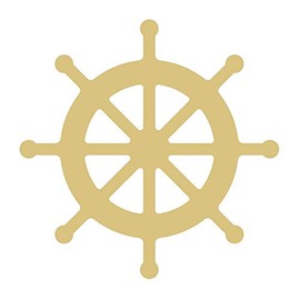 Ship Wheel Cutout Unfinished Wood Nautical Boating Ocean Door Hanger MDF Shape Canvas Style 4 (12")