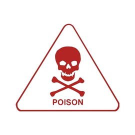 Poison Skull Crossbones Danger Hazard Symol 6" Vinyl Sticker Car Decal (6" Red)