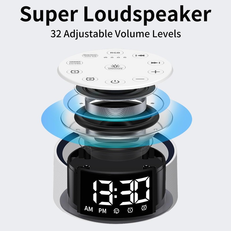 【3 in 1】 Double Alarm Clock Brown Noise Machine Sound