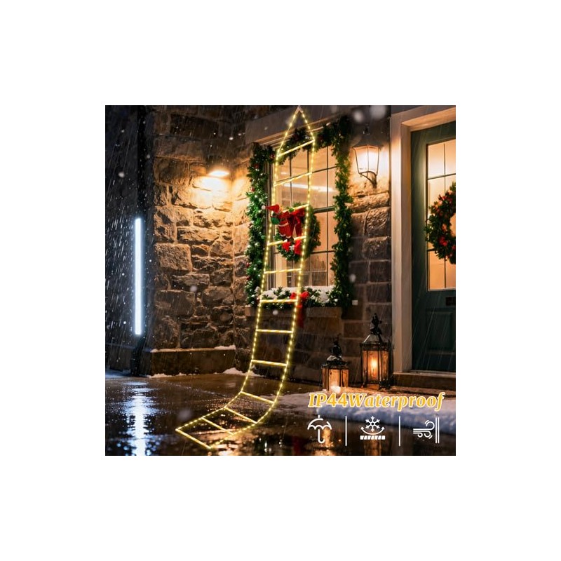 Luces Navideñas de Escalera 3M 240 LED con Santa Claus