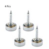 Boguish 4Pcs Mirror Screws, 14mm Caps Cover Nails Polished Stainless