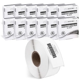 HOUSELABELS Compatible DYMO 30252 Address Labels (1-1/8" x 3-1/2") with Removable Adhesive, Compatible with DYMO LW 450, 4XL, Rollo & Zebra Desktop Printers, 12 Rolls /4200 Labels