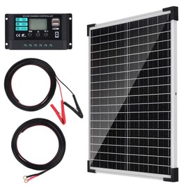 LEPITERY Solar Panel Kit 25W 12V Monocrystalline Battery Maintainer with10A Solar Charge Controller and Extension Cable with Battery Clips O-Ring Terminal for RV Trailer Boat Off Grid System