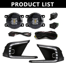 VGETTING LED Daytime Running Light For Honda Civic 2021 2022 2023 Fog Lamp Tri-Colors DRL With LED Light Blub For Civic Sedan Front Lamp with Bezel