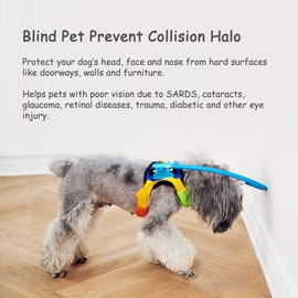 Blind Dog Harness Vest Collar Guide for Dogs Cataracts Eye Injury Lose Vision Lose Sight Prevent Collision Bump