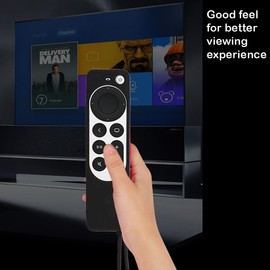 Remote Cover Case for Apple TV 4K Siri Remote 3rd Gen 2022/ 2nd Gen 2021, Anti Slip Shockproof Remote Cover Case with Lanyard for Apple TV 4K / HD Siri Remote Controller - Black