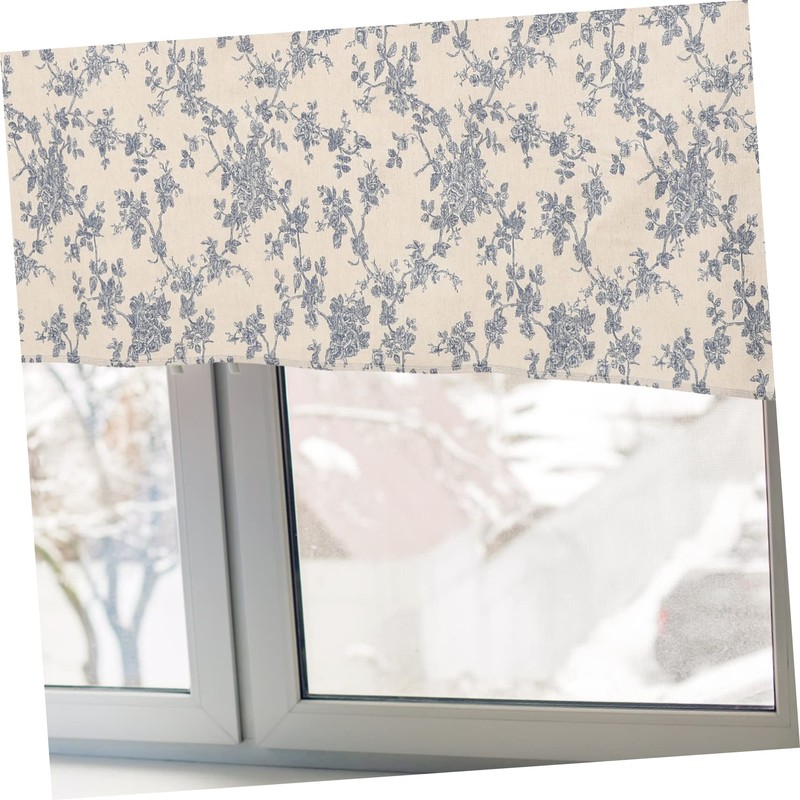 GRIRIW Short Flower Pattern Curtains for Windows Lightweight Privacy Drapes