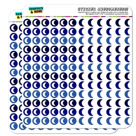 Moon Dots Planner Calendar Scrapbooking Crafting Stickers - Blue - Clear