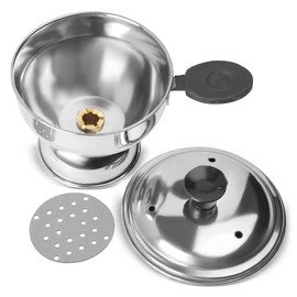 KSJONE Stainless Steel Puttu Maker - Chiratta Puttu Kutti with Handle for Pressure Cooker, Silver