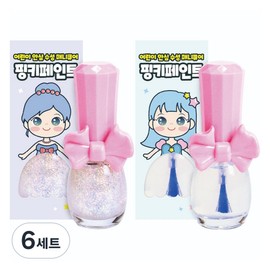 I'm Pinky Pinky Paint Children's Nail Polish 9ml / 아임핑키 핑키페인트 어린이 매니큐어 9ml x 2종 세트, 트윙클써클, 유리알탑코트, 6세트