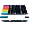 Tombow 56189 Dual Brush Pen Art Markers, Tropical, 10-Pack. Blendable,