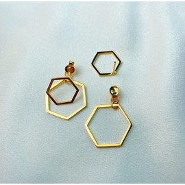 14k gold two-way drop silver earrings gold two-way drop white gold / 14k 골드 투웨이 드롭 은 귀걸이 골드 투웨이 드롭  화이트골드 (White Gold)