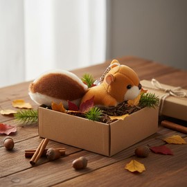 Calsgkspray Brown Cartoon Squirrel Plush Keychain, Key Ring Backpack Stuffed Animal Keychain