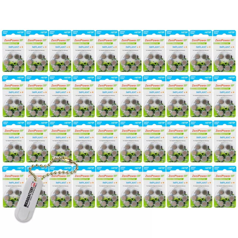 ZeniPower Size 675P Implant Power Cochlear Batteries (240 Pack) +