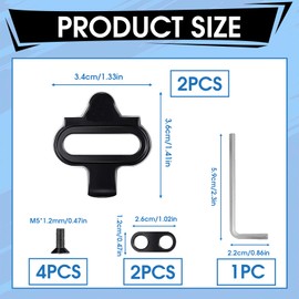 SPD Cleats, Non-Slip Bike Bicycle Shoe Plate Set Compatible with SH51 Click Pedals Cleats, Plate Set, Shoe Plates, Pedal Cleats, Bicycle Accessories for Mountain Bike, Indoor and Outdoor Cycling