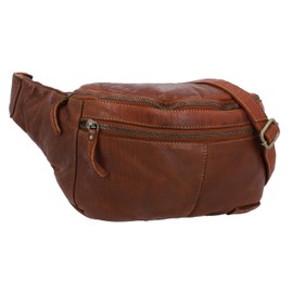 Gusti Freya Leather Belt Bag for Men and Women, Waist Bag, Festival Bag, Handbag, Leather, Brown 2, Retro