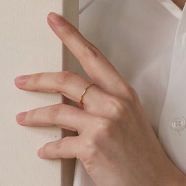 14k gold field plain wave ring no. 17 / 14k 골드필드 플레인 웨이브 반지 17호