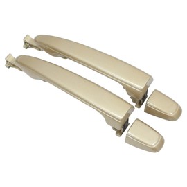 MOTOKU Set of 2 Rear Left Driver and Right Passenger Side Gold Exterior Sliding Door Handle Without Keyhole for Toyota Sienna 2004-2010
