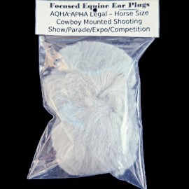 Focused Equine Ear Plugs AQHA APHA Show Legal Horse Size Ear Plugs One Pair Gray Grey Mounted Shooting