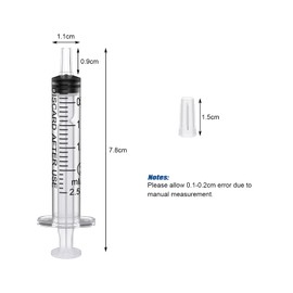 50 Pack 2ml Plastic Syringe, Syringe Tools Individually Wrapped with Measurement for Scientific Labs Measuring Feeding Pets Oil or Glue Applicator (50, 2ml)