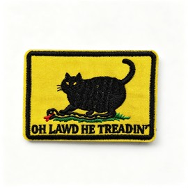 Oh Lawd He Treading Cat Snake Patch Hook and Loop Funny Tactical Morale Embroidered Cool Military Badge 3 * 2 Inch for Backpack Vest Dog Harness Molle Gear Gift for Adults