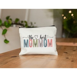 PTDShops The Best Mommom Makeup Bag - Mothers Day Makeup Bag - Cute Mommom Cosmetic Bag - Gift Birthday Mommom Makeup Bag - Best Mommom Cosmetic Bag - Gift Mommom Zipper Makeup Bags Travel