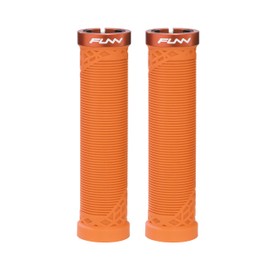 Funn Hilt Mountain Bike Handlebar Grips With Single Lock On Clamp, Lightweight And Ergonomic Bicycle Handlebar Grips with 22 mm Inner Diameter, Unique Patterned Bicycle Grips For MTB/BMX (Orange)