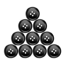 Buttons Resin Buttons 30 mm Black Button 4 Holes Buttons for Crafts Pack of 10 Round Shirt Buttons with Storage Box for Dresses Sewing DIY Crafts and Decoration