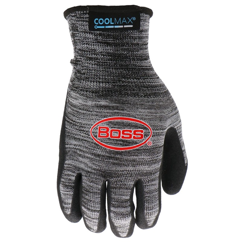 Boss Men's COOLMAX Technology with Sandy Nitrile Coated Palm, Enhanced