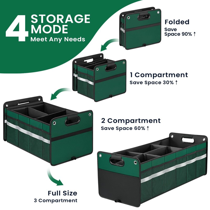 WINHUNT Car Trunk Organizer, Car Storage Organizer, Collapsible Multi Compartment