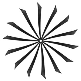 YELARXI Arrow Vanes Turkey Archery Arrows Feathers Fletching, 6 Inch Left Wing Fit for Hunting Target Shooting (20Pcs, Black)