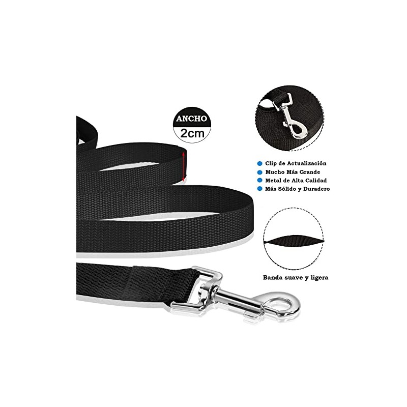 2pcs Correa para Perros, 15m Larga Correa de Entrenamiento para