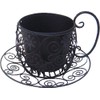 Kawabata 1306IFH007 Iron Pot Cover, Teacup Planter, Black