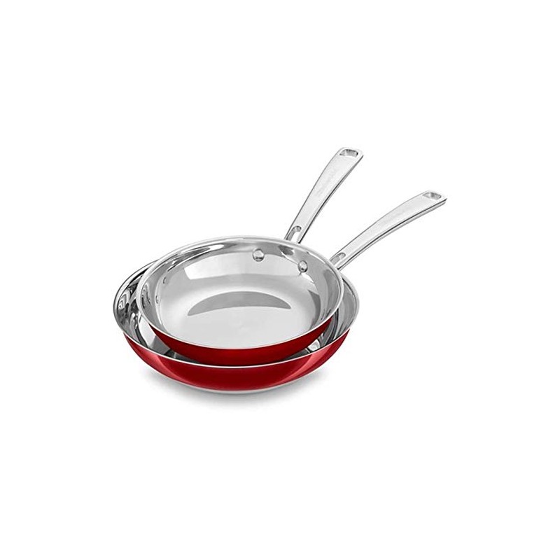 KitchenAid Stainless Steel 8 and 10 Skillets Twin Pack