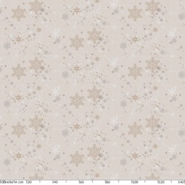 ANRO Wachstuchtischdecke Wachstuch Wachstischdecke Tischdecke Weihnachten Schneeflocken Beige 120x140cm