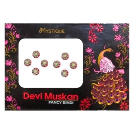 Velvet Round Stone Bindis – Self-Adhesive Traditional Forehead bindi for Women – Elegant Ethnic Bindi Set for Festivals, Weddings & Daily Wear