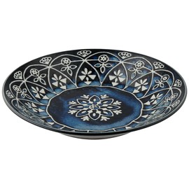 Sugar Land MK20458 Moroccan Plate (L) Diameter 9.4 x 1.6 inches (24 x 4 cm), Navy