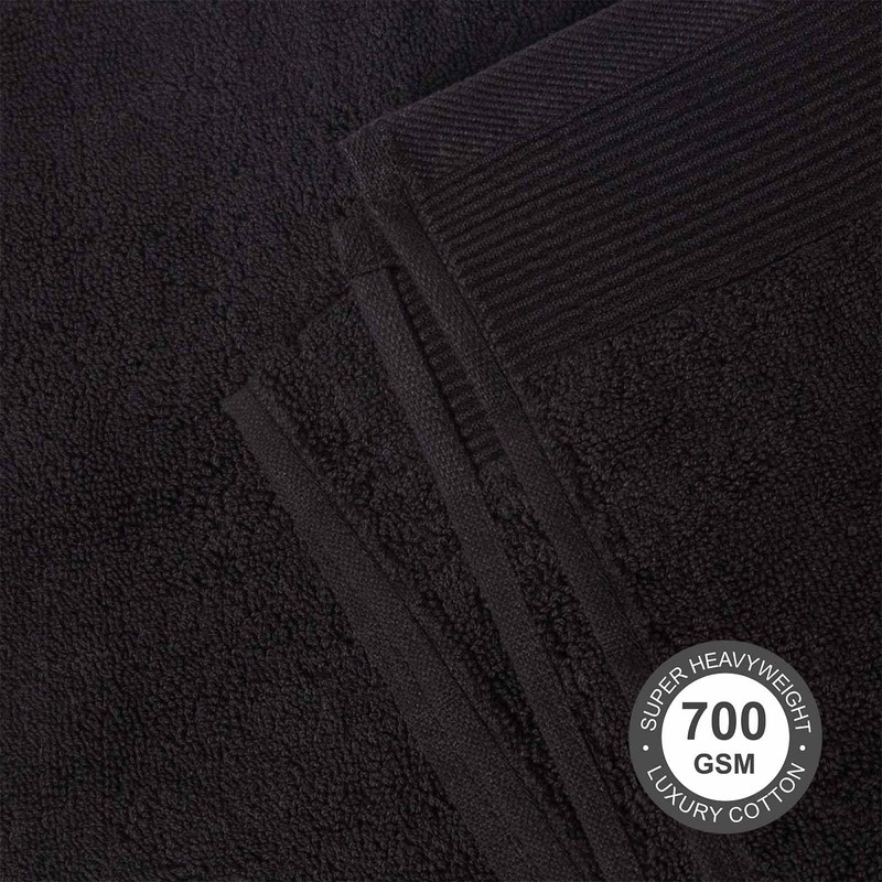 Extra Soft Premium Luxury Egyptian Cotton Hand Towels 700 g/m² Black