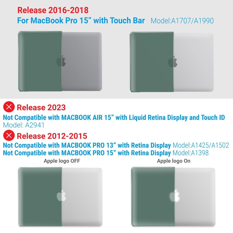 IBENZER Compatible with MacBook Pro 15 Inch Case 2019 2018