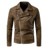 Retro Leather Jacket with High-end Feel, Retro Tie Dye Washed