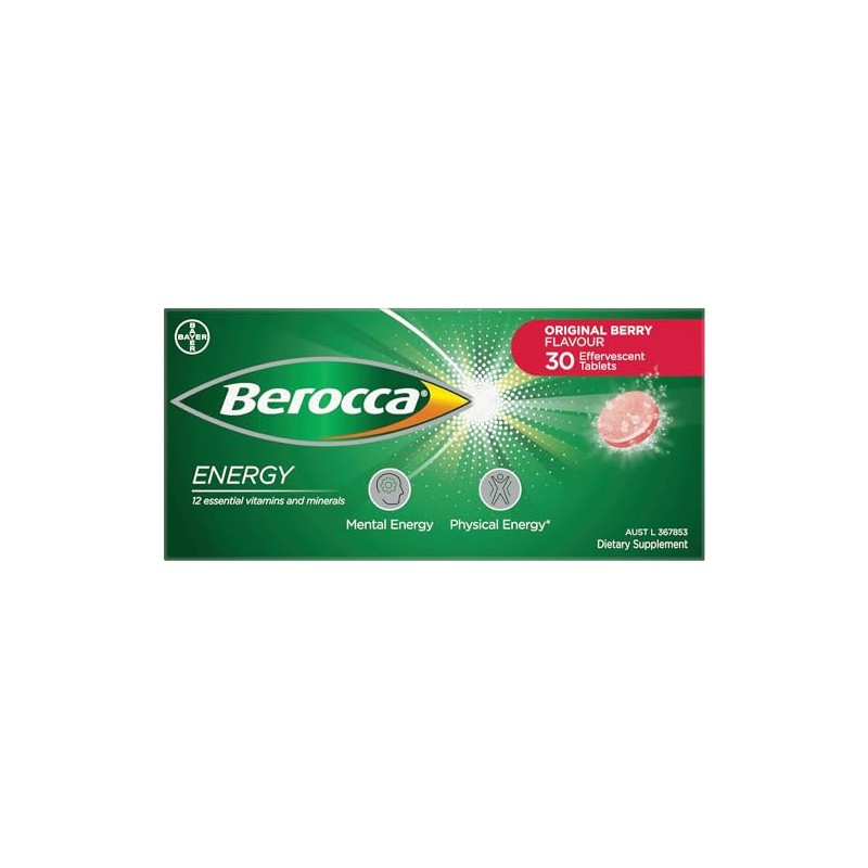 Berocca Energy Multivitamin with B Vitamins: B3, B6, B12, Vitamin