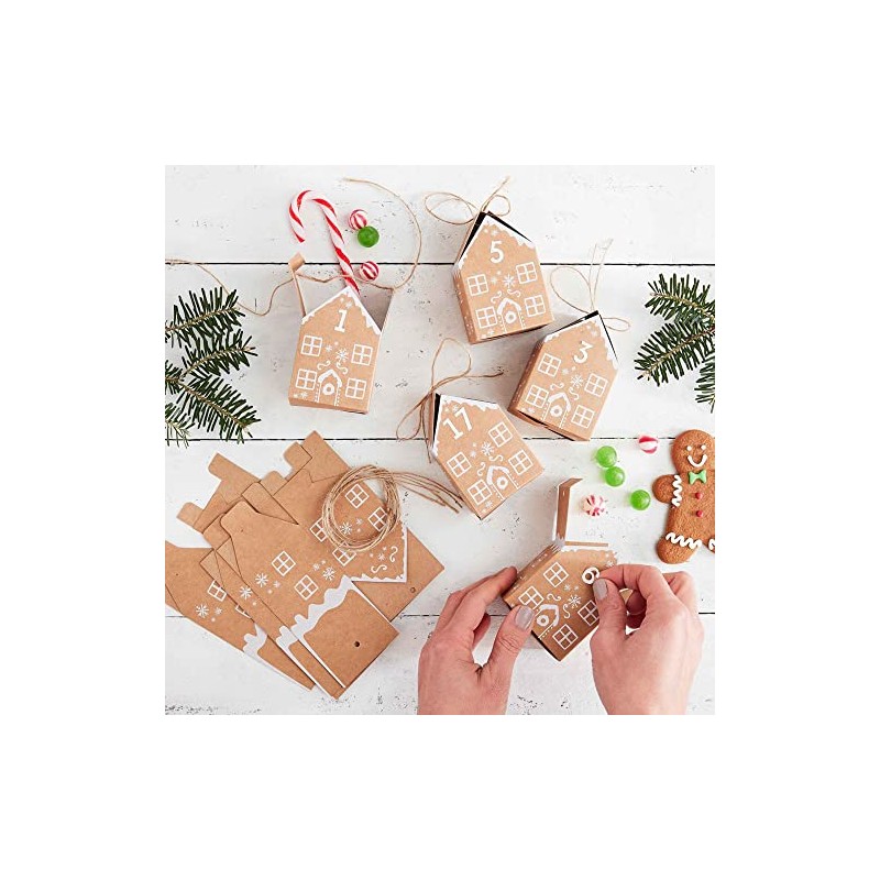 Ginger Ray Gingerbread House Christmas Advent Calendar Boxes Let It