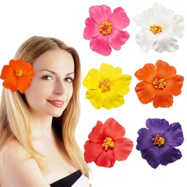 SIRLOMU 6 Piece Hawaiian Flower Hair Clip, Plumeria Hair Clip, Flower Hair Clip, Fancy Flower Hair Clip, Hair Accessories for Beach Party Wedding